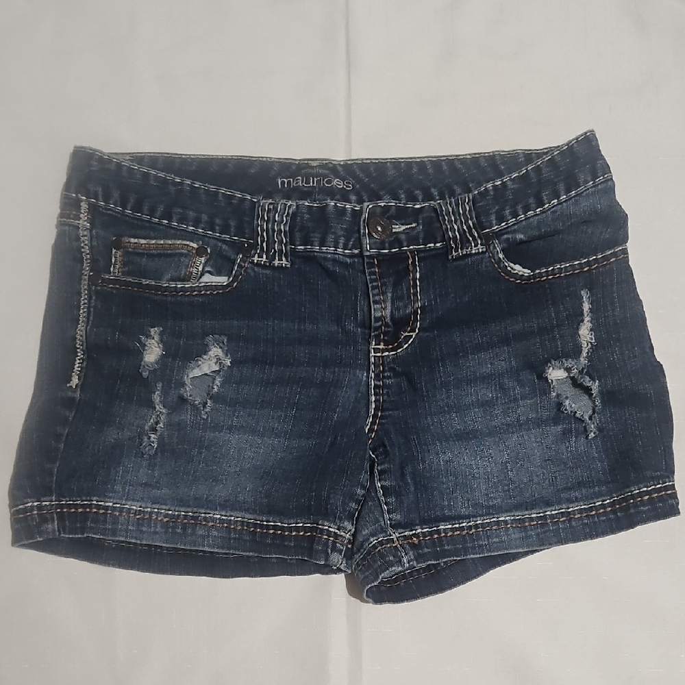 Maurices Blue Jean Shorts Distressed Cut-Off Style